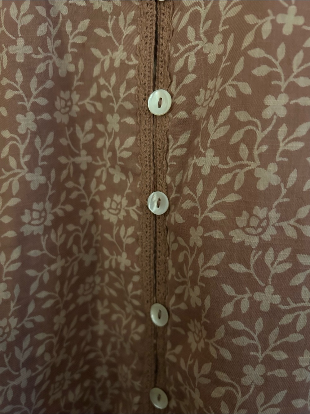 April Cornell Brown Floral Button-Front Women's Tunic - Picture 8 of 9